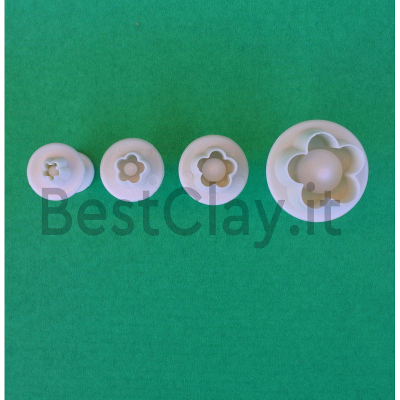 Städter 170636 Set 3 Stampini Quadrati Per Pasta E Fondente Con Espulsore - Dimensioni 0,6 - 1,29 Cm